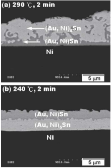  Sn/Au/Ni焊接微观结构